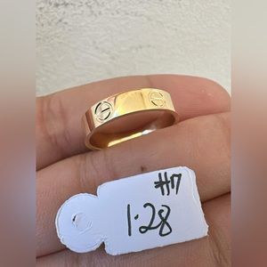18K Saudi Gold Solid Ring thick Real Gold size 7